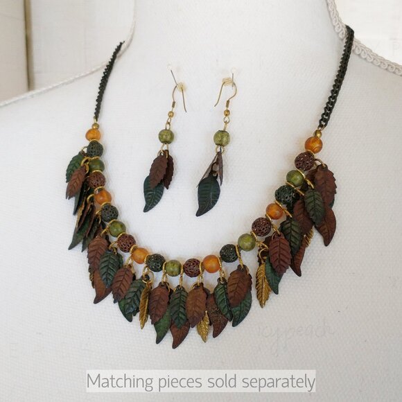 Vintage 90s Mixed Media Necklace Handmade Jewelry Upcycled Retro Cottagecore - Picture 12 of 14